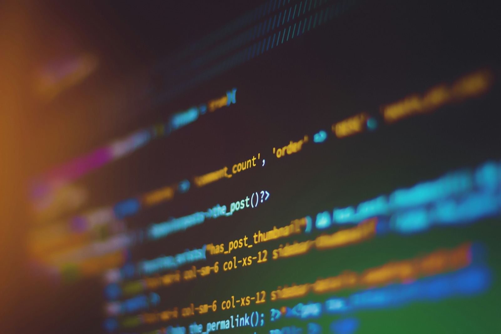Code d'une application affiché à l'écran