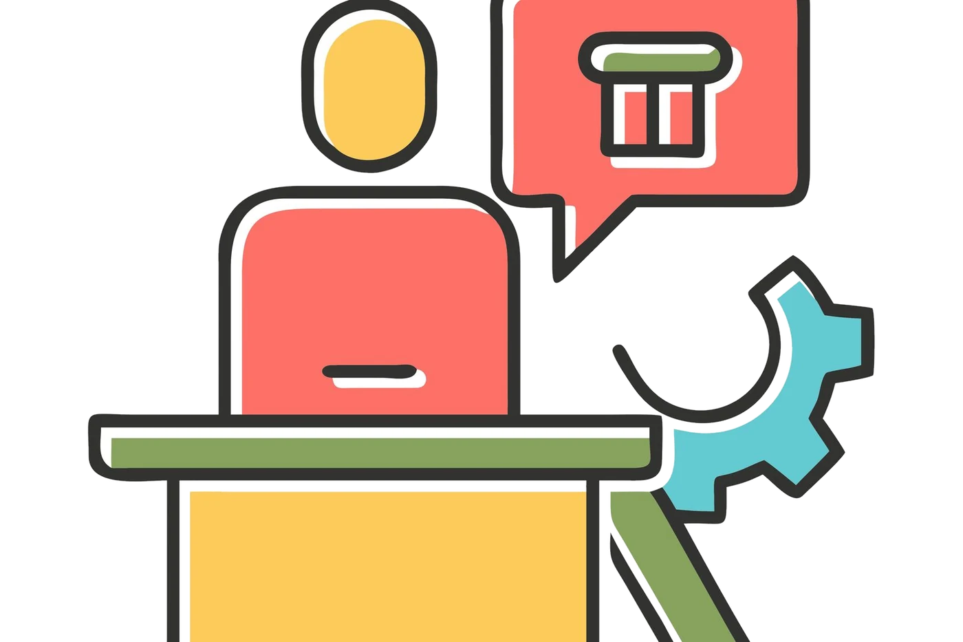 Collaborateur assisté à son poste de travail par le support informatique